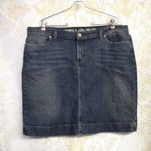 Dickies Womens Plus Size 18 Denim Jean Mini Skirt Mid Wash Normcore Grunge